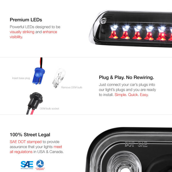 2004-2008 Ford F-150 Black Third Brake Light