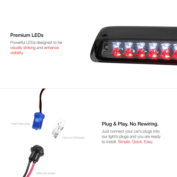2004-2008 Ford F-150 Black Third Brake Light