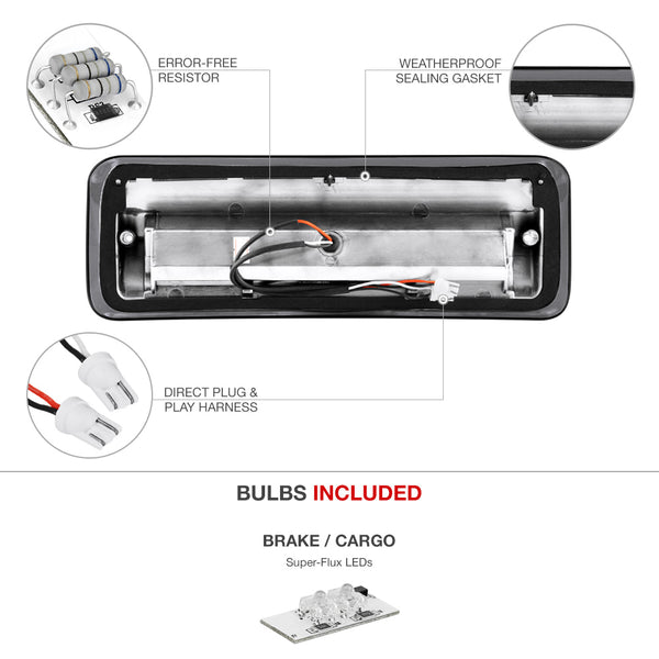 2004-2008 Ford F-150 Black Third Brake Light