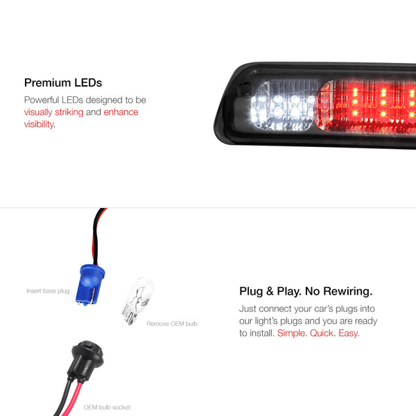 2004-2008 Ford F-150 Black Third Brake Light
