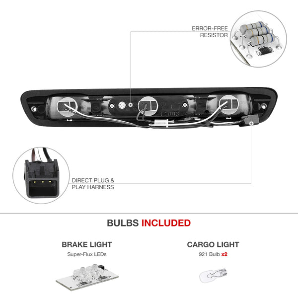 2004-2012 Chevrolet Colorado Black Third Brake Light