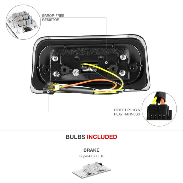 1994-2003 Chevrolet S10 Pickup Black Third Brake Light