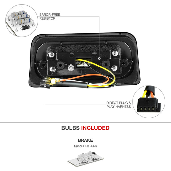 1994-2003 Chevrolet S10 Pickup Black Third Brake Light