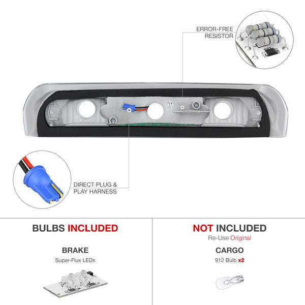 2002-2008 Dodge RAM 1500 Black Third Brake Light