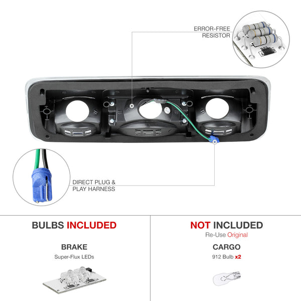 2004-2008 Ford F-150 Black Third Brake Light
