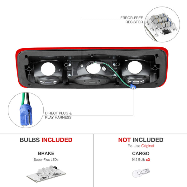 2004-2008 Ford F-150 Black Third Brake Light