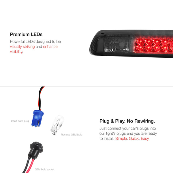 2004-2008 Ford F-150 Black Third Brake Light