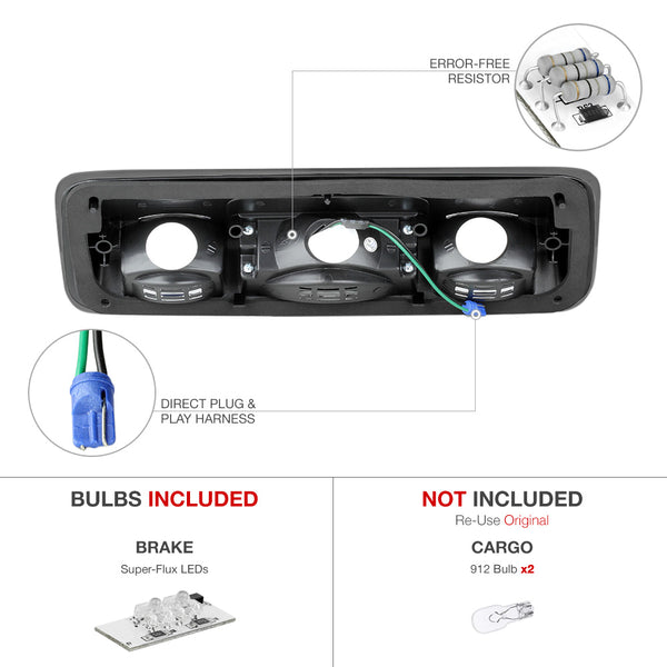 2004-2008 Ford F-150 Black Third Brake Light