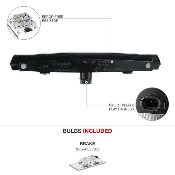 1997-2004 Chevrolet Corvette Black Third Brake Light