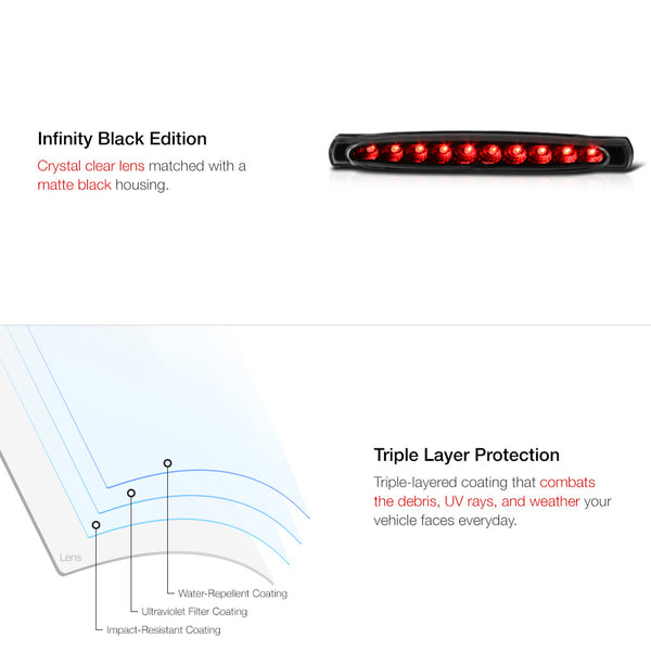 1997-2004 Chevrolet Corvette Black Third Brake Light