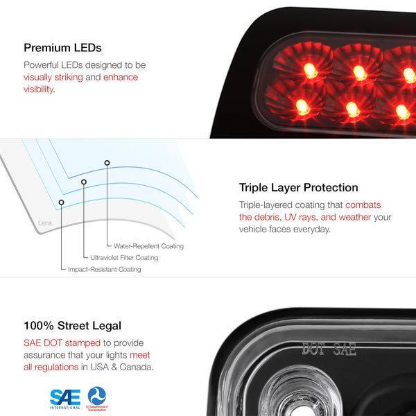 1994-2003 Chevrolet S10 Pickup Black Third Brake Light