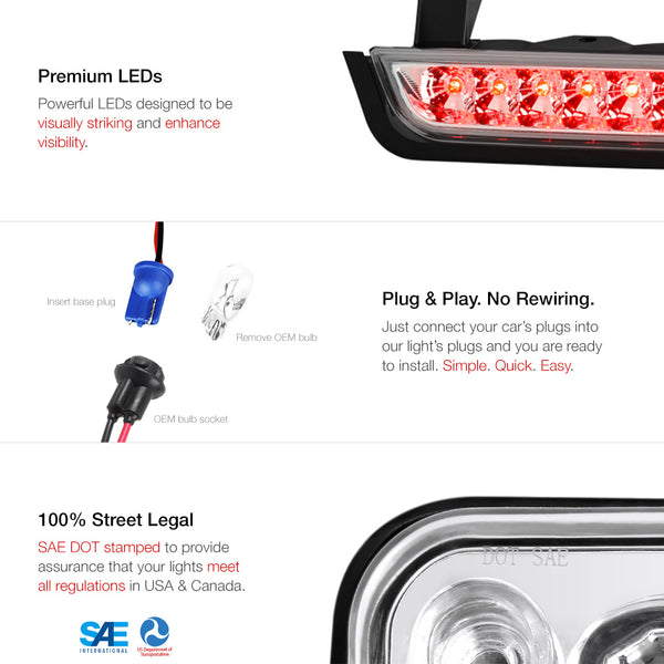 1998-2003 Dodge Durango Black Third Brake Light