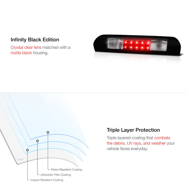 2002-2008 Dodge RAM 1500 Black Third Brake Light
