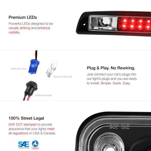 1994-2001 Dodge RAM 1500 Black Third Brake Light