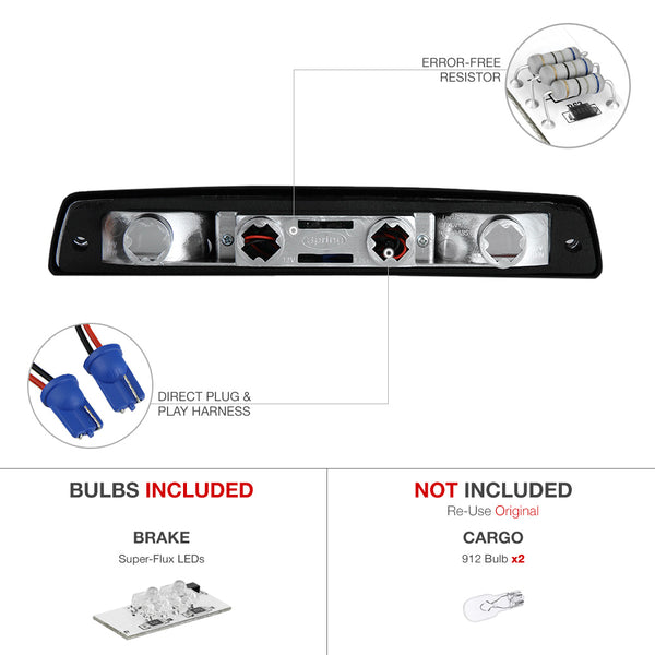 1994-2001 Dodge RAM 1500 Black Third Brake Light