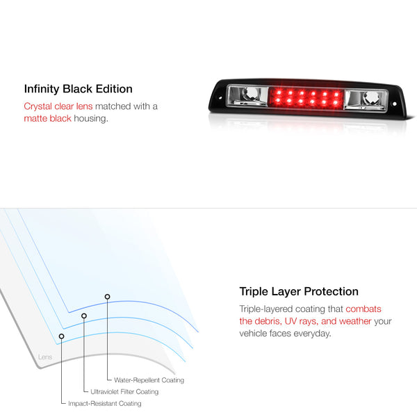 1994-2001 Dodge RAM 1500 Black Third Brake Light