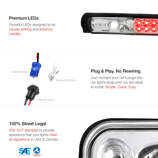 1997-2003 Ford F-150 Black Third Brake Light