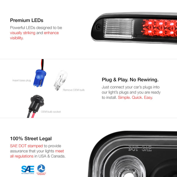 1999-2016 Ford F-250 | F-350 Superduty Black Third Brake Light