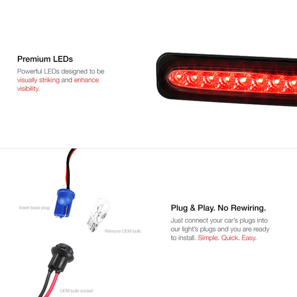 2000-2005 Mitsubishi Eclipse Black Third Brake Light