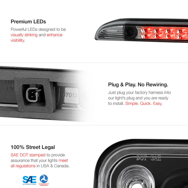 2001-2004 Nissan Frontier Black Third Brake Light