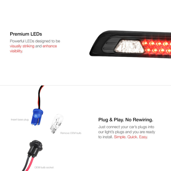 2007-2013 Toyota Tundra Black Third Brake Light