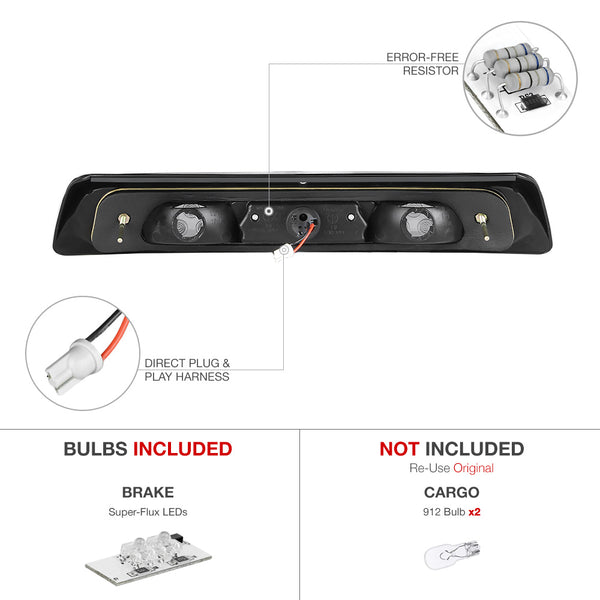 2007-2013 Toyota Tundra Black Third Brake Light