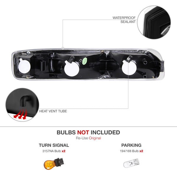 1999-2002 Chevrolet Silverado 1500 | 2500 | 3500 Black Corner Light