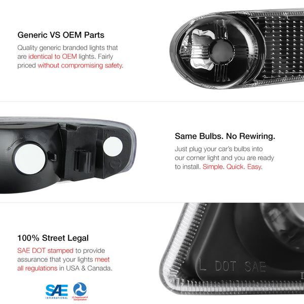 2001-2006 GMC Yukon Denali Black Corner Light