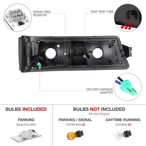 2003-2006 Chevrolet Silverado 1500 | 2500 | 3500 Smoked Corner Light