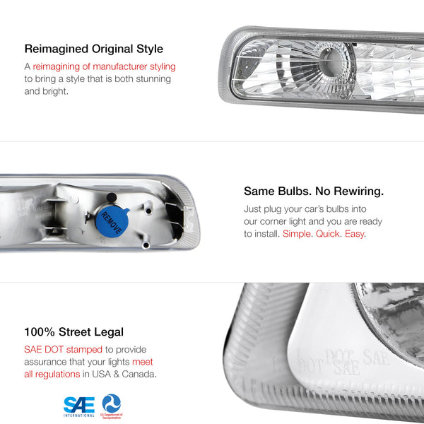 1999-2002 Chevrolet Silverado 1500 | 2500 | 3500 Chrome Corner Light