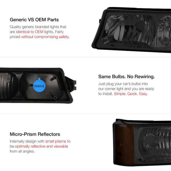 2003-2006 Chevrolet Silverado 1500 | 2500 | 3500 Smoked Corner Light