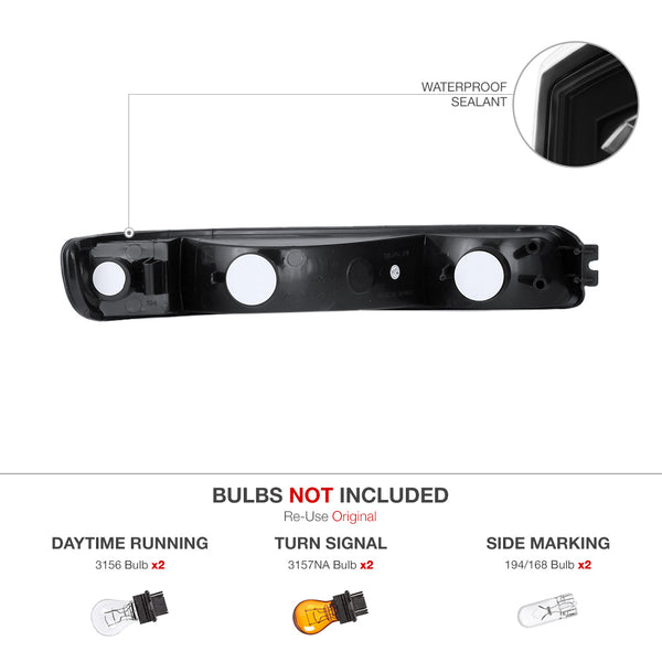 1999-2006 GMC Sierra 1500 | 2500HD | 3500HD Black Corner Light