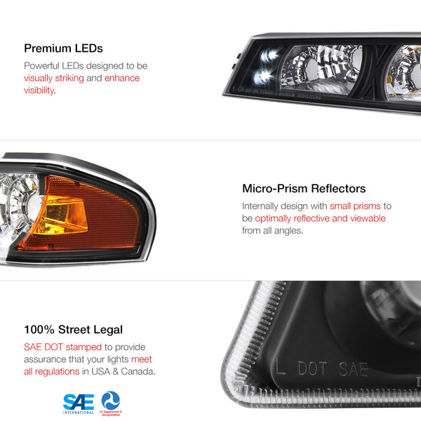 2004-2012 Chevrolet Colorado Black Corner Light