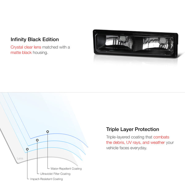 1990-2002 Chevrolet C/K Series 1500 | 2500 | 3500 Pickup Black Corner Light