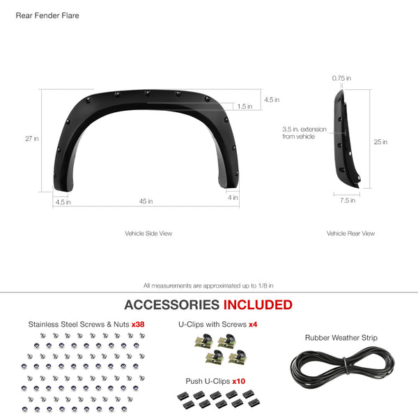 2002-2008 Dodge RAM 1500 Dark Red Fendor Flare