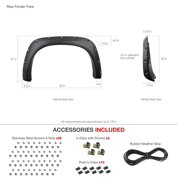 2002-2008 Dodge RAM 1500 Dark Red Fendor Flare