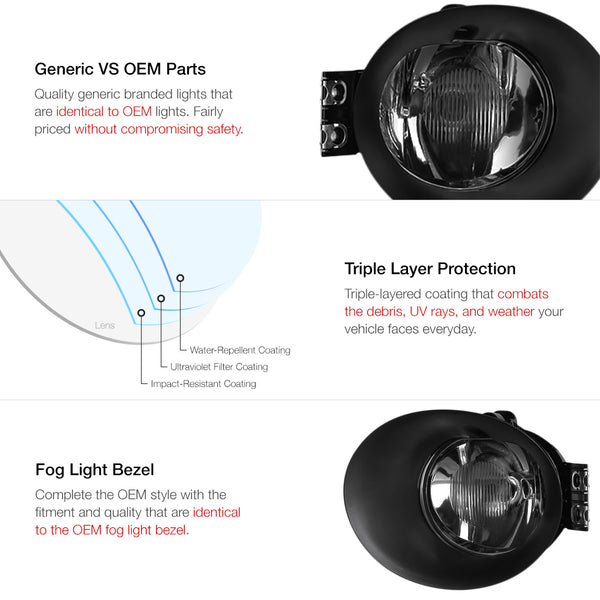 2002-2008 Dodge RAM 1500 Smoked Fog Light