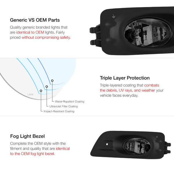 2006-2007 Honda Accord Smoked Fog Light