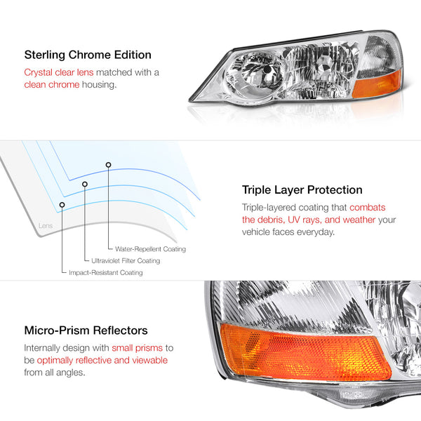 2002-2003 Acura TL Chrome Headlight