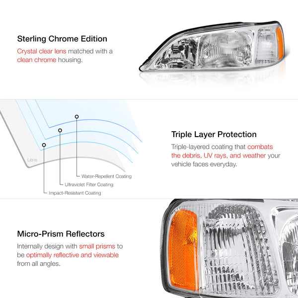 1999-2001 Acura TL Chrome Headlight