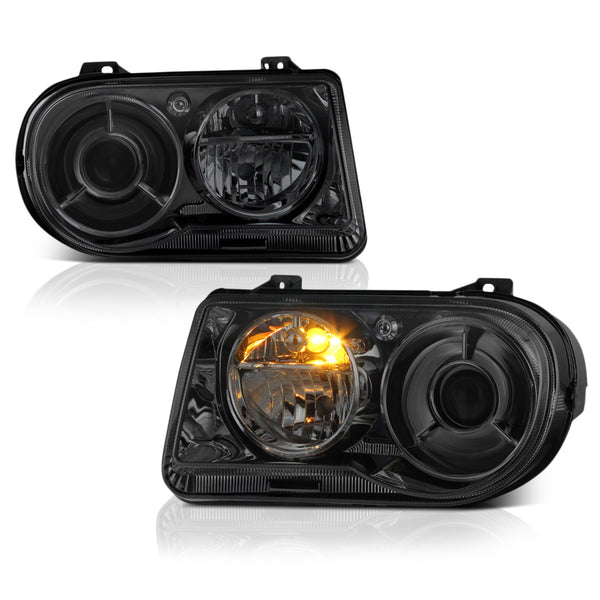 2005-2010 Chrysler 300C Smoked Headlight