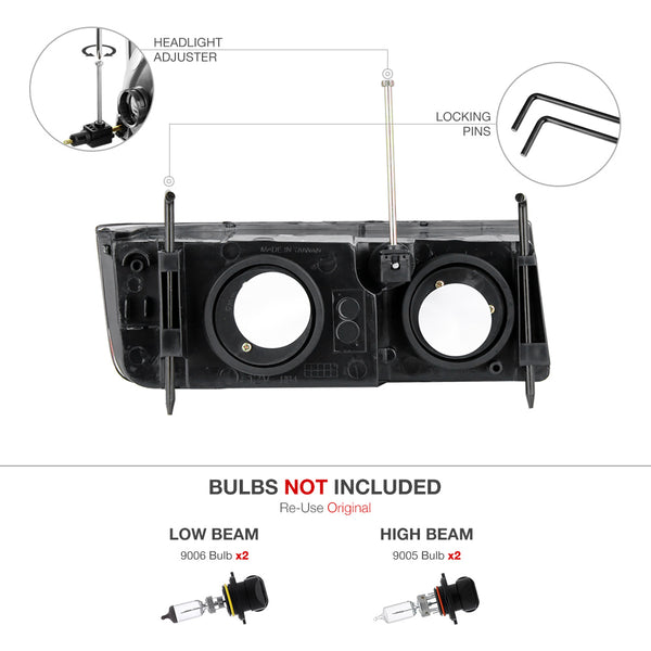 2002-2006 Chevrolet Avalanche 1500 | 2500 Black Headlight