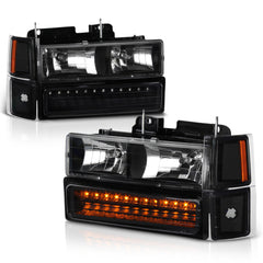 1994-2000 Chevrolet C/K Series 1500 | 2500 | 3500 Pickup Black Headlight