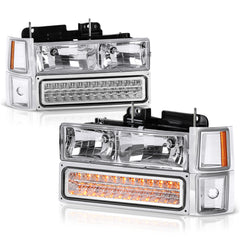 1994-2000 Chevrolet C/K Series 1500 | 2500 | 3500 Pickup Chrome Headlight