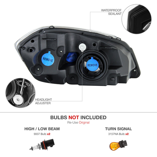 2005-2010 Chevrolet Cobalt Black Headlight