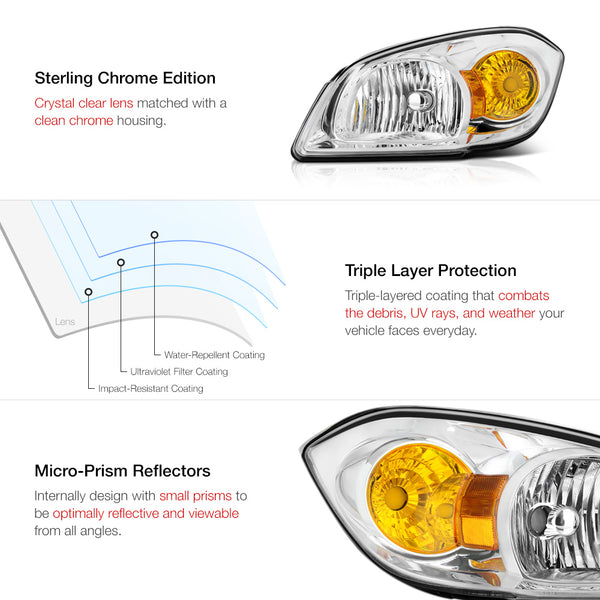 2005-2010 Chevrolet Cobalt Chrome Headlight