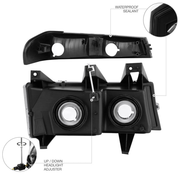 2004-2012 Chevrolet Colorado Black Headlight