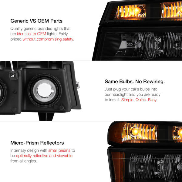 2004-2012 Chevrolet Colorado Sinister Black Headlight