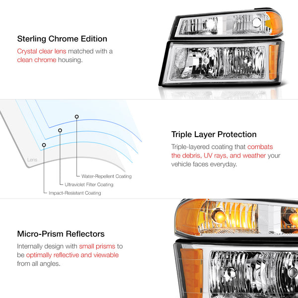 2004-2012 Chevrolet Colorado Chrome Headlight