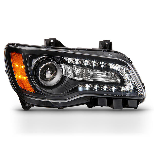 2011-2014 Chrysler 300 Black Headlight